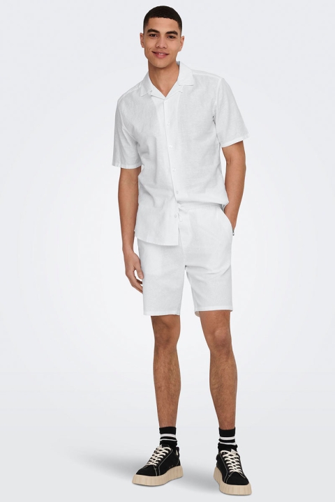 ONLY & SONS Caiden SS Resort Linen Shirt White