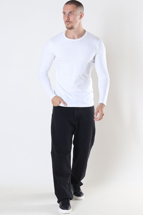 Basic Brand Muscle Fit LS T-Hemd White