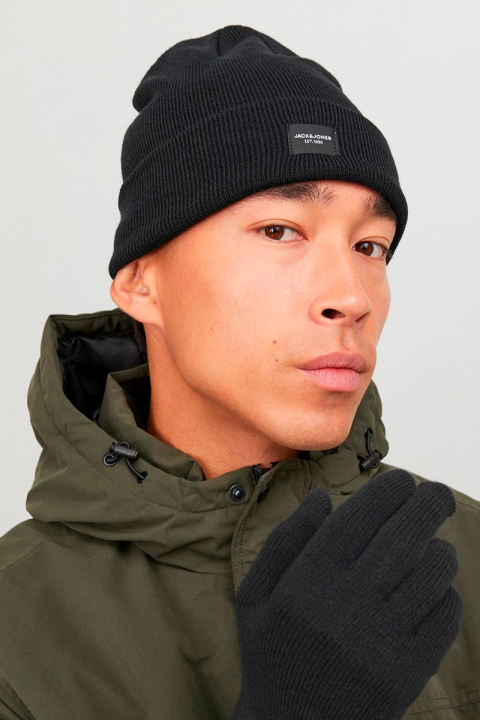 Jack & Jones Beanie & Glove Knit Giftbox Black