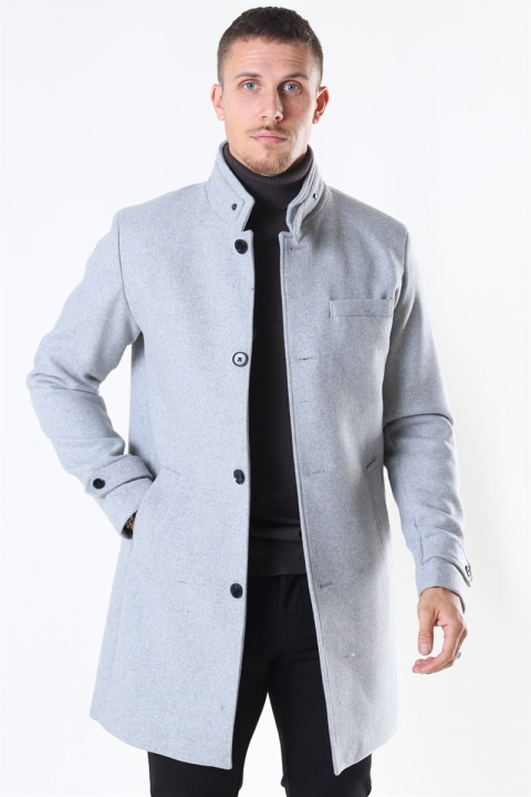 Jack & Jones Melton Wool Coat Light Grey Melange