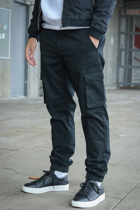 Only & Sons Cam Stage Cargo Cuff Pants Black