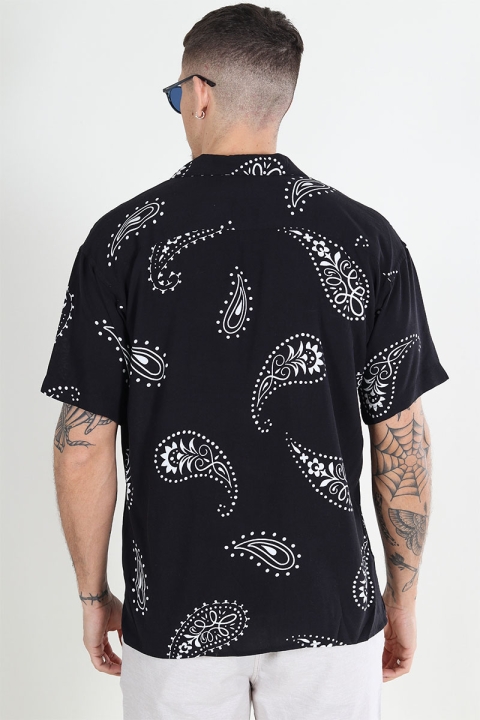 Jack & Jones Jeff Abstract Print Resort Hemd SS Black