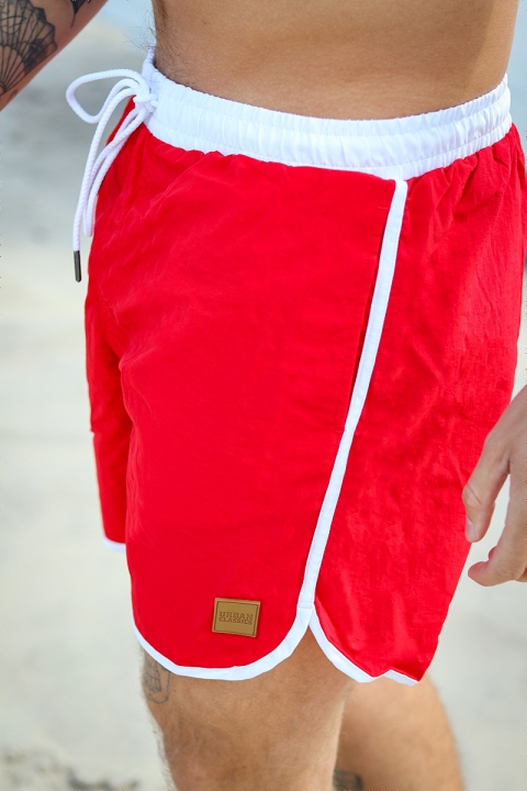 Urban Classics Retro Badehose Firered/White