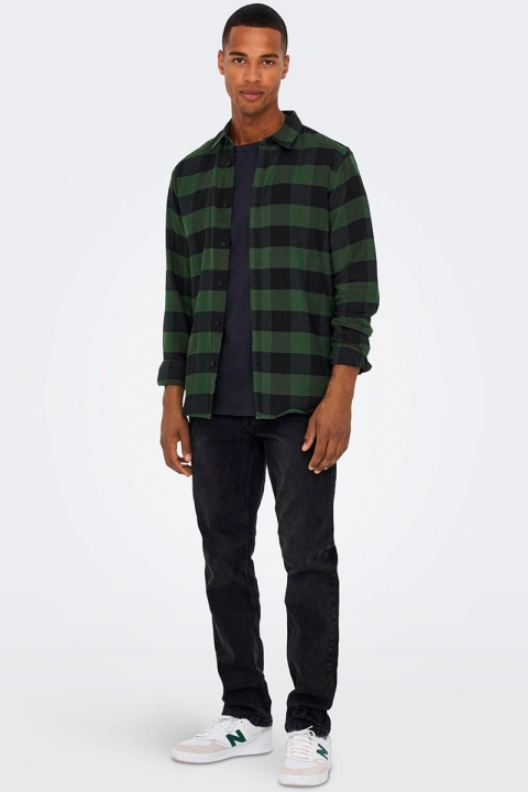 ONLY & SONS Gudmund LS Checked Hemd Forest Night