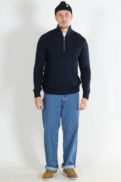 Jack & Jones Craig Knit Half Zip Sky Captain