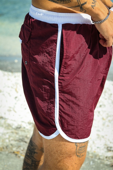 Urban Classics Retro Badehose White/Cherry