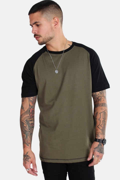 Basic Brand Raglan T-Hemd New Army/Black