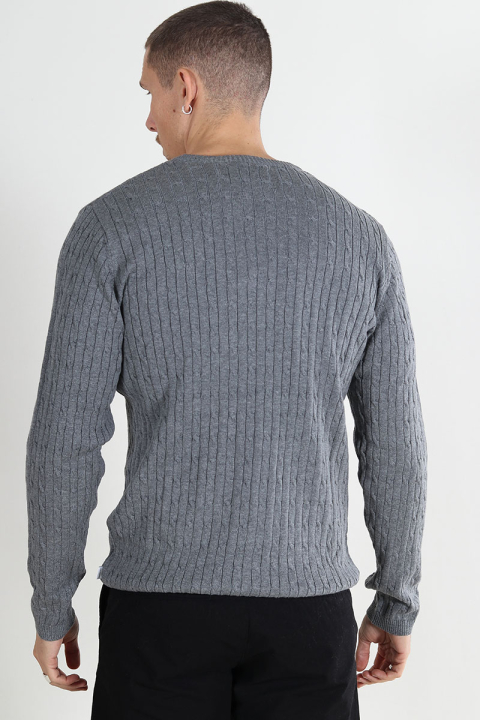 Kronstadt Cable Cotton Knit Lt Grey Mix