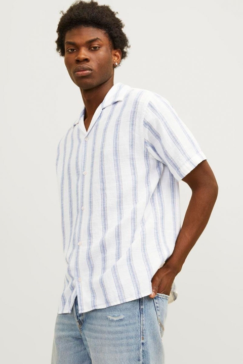 Jack & Jones Noto Stripe Resort Shirt SS Cloud Dancer