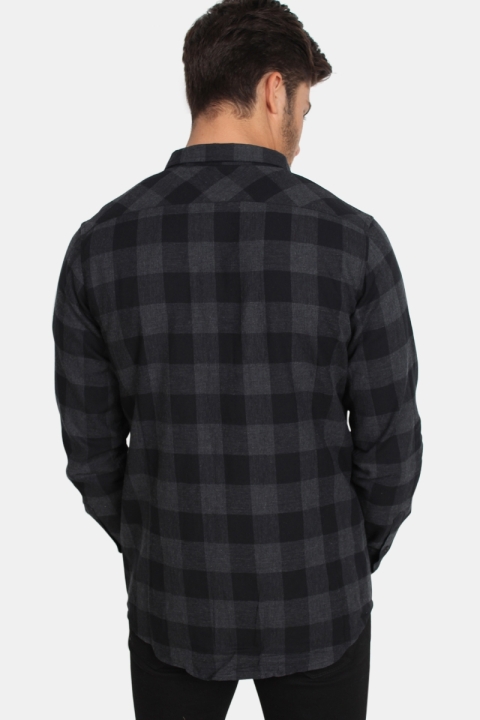 URBAN CLASSICS Checked Flanell Hemd Black/Charcoal