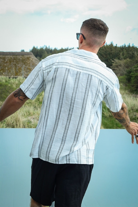 Jack & Jones Cabana Stripe Relaxed Shirt Cloud Dancer