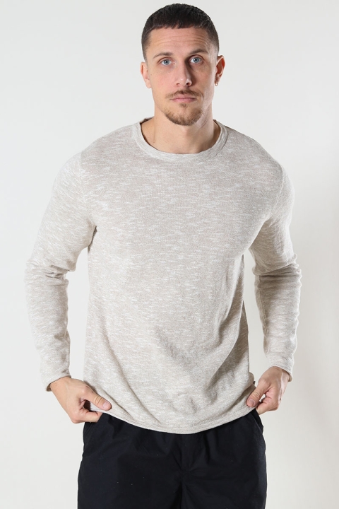 Jack & Jones Linen Knit Crew Neck Crockery