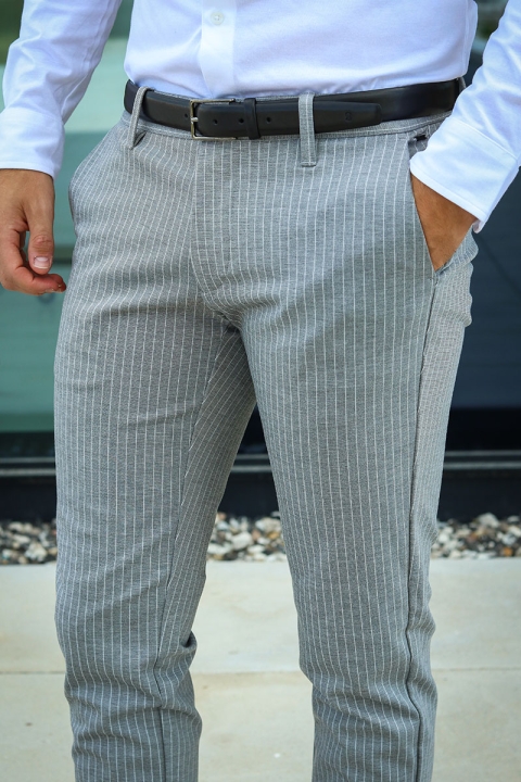 Only & Sons Mark Pant Stripe Light Grey Melange