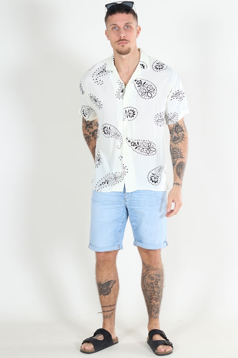 Jack & Jones Jeff Abstract Print Resort Hemd SS Cloud Dancer