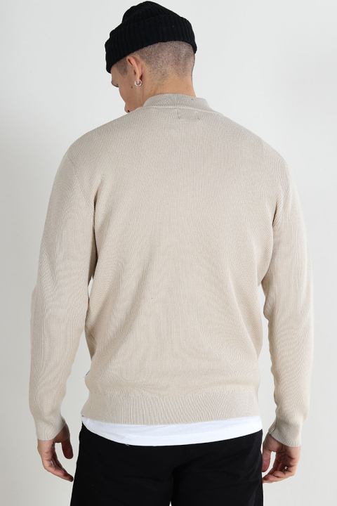 ONLY & SONS Phil Structure Cardigan Zip Knit Silver Lining