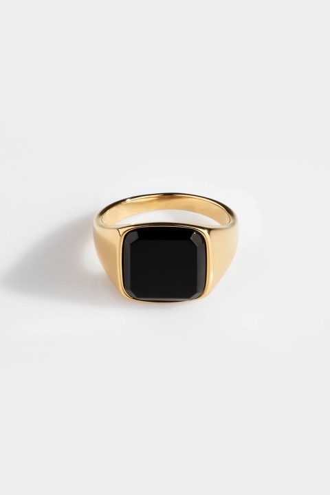 Northern Legacy Ring Onyx SignatUhre Black Gold 