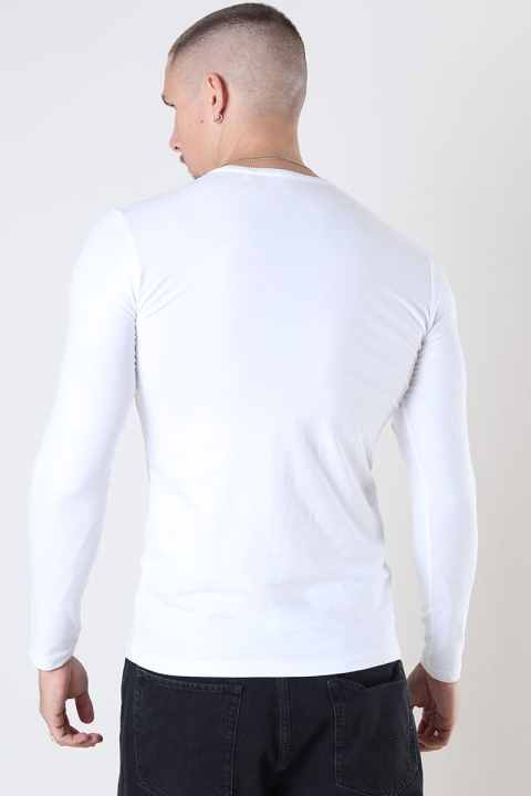 Basic Brand Muscle Fit LS T-Hemd White