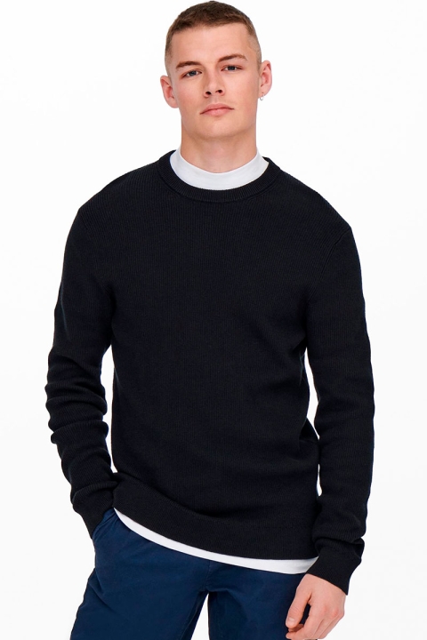 ONLY & SONS PHIL STRUC CREW KNIT Dark Navy