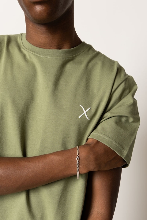 Clean Cut Copenhagen Cross Logo Organic Tee Dusty Green