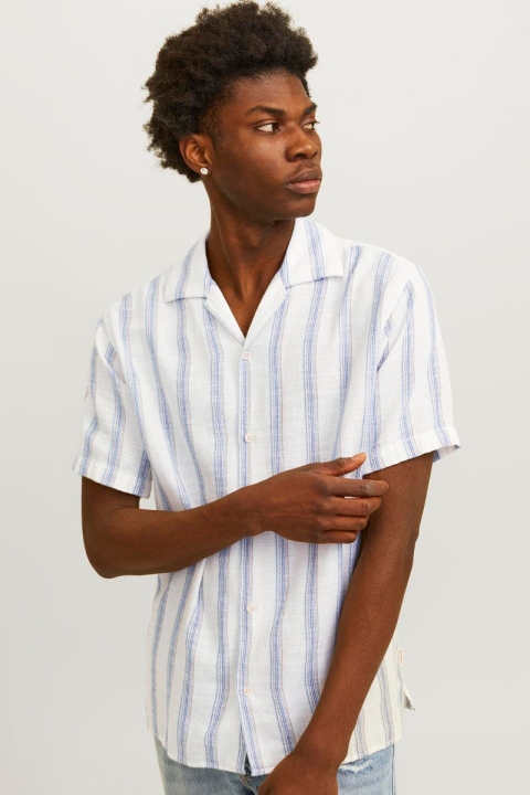 Jack & Jones Noto Stripe Resort Shirt SS Cloud Dancer