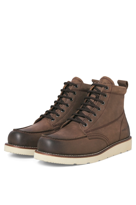 Jack & Jones Toronto Leather Boots Brown Stone