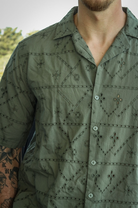 ONLY & SONS Aron Relax SS Chiffly Resort Shirt Dusty Olive