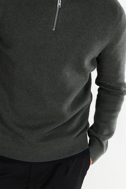 Jack & Jones Milano Stitch Knit Half Zip Peat