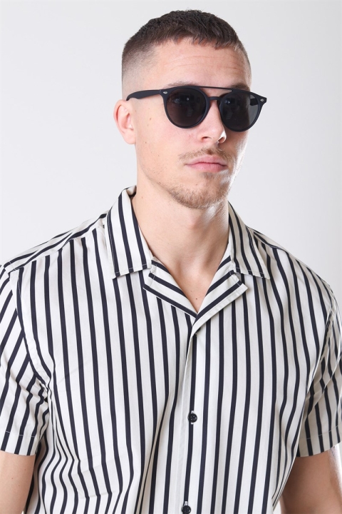 Fashion 1388 Mat Black Sonnenbrille Grey Linse