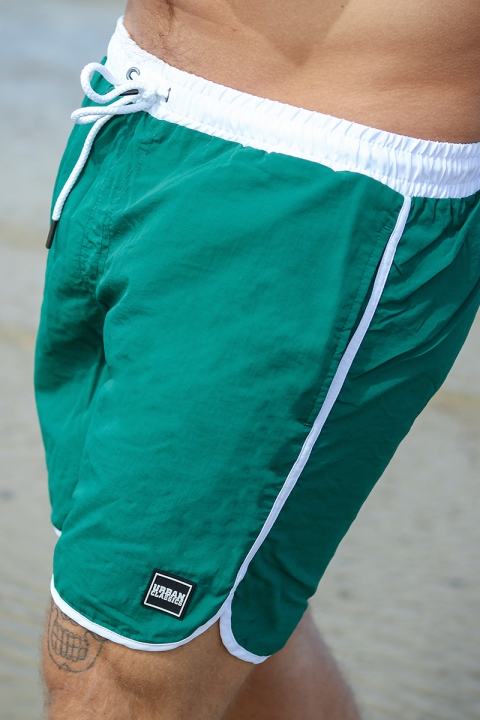 Urban Classics Retro Badehose White/Green