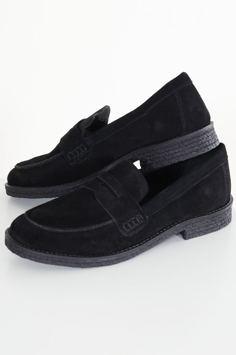 Basic Brand Black Suede Loafer Black