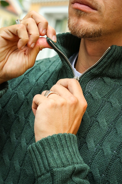 ONLY & SONS Kicker Cable Knit Half Zip Rosin