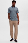 Selected Fave Zip Polo SS Sky Captain Melange