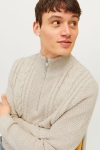 Jack & Jones Craig Knit Half Zip White Melange