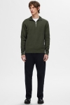 Selected Dane LS Structure Knit Half Zip Forest Night