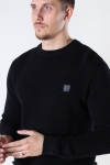 Solid Valencia Crew Knit Black