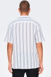 ONLY & SONS Trev Reg Structure Stripe SS Hemd Cloud Dancer