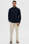 Selected Slim New Linen Hemd LS Sky Captain