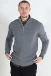 Kronstadt Carlo Cotton half zip knit Lt Grey Mix