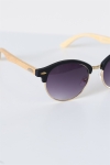 Fashion Round Club Brown Havana Rubber Sonnenbrille Bamboo