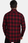 URBAN CLASSICS Checked Flanell Hemd Black/Burgundy