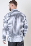 Selected Reg New Linen Hemd LS Sky Captain Stripe