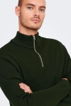 ONLY & SONS PHIL COTTON HALF ZIP KNIT Rosin