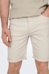 ONLY & SONS Ply Denim Shorts Ecru