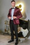 JEFF George velours Blazer Bordeaux