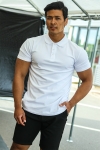 Muscle Fit Stretch Polo SS White