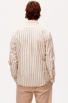 Selected Reg New Linen Hemd LS Kelp Stripe