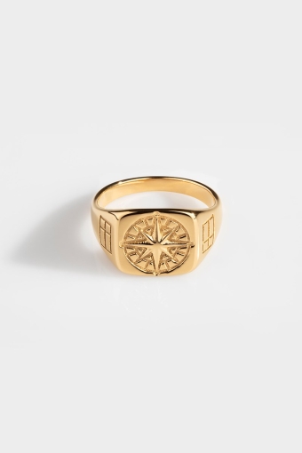 Compass SignatUhre Ring Gold