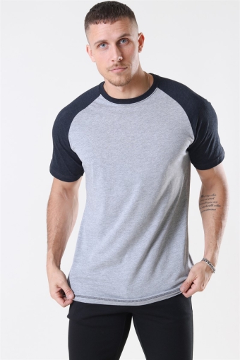 Raglan T-Hemd Oxford Grey/Heather Black