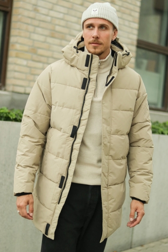 Carl Long Quilted Coat Desert Taupe