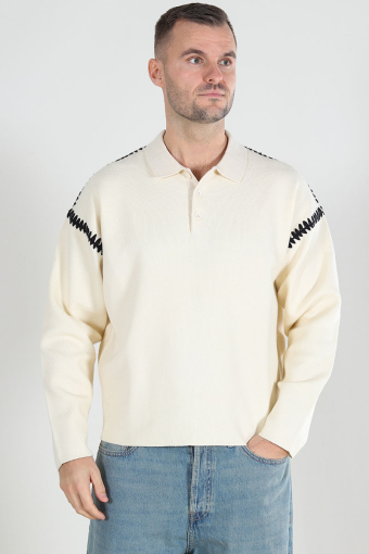 Austin Knit Stich Polo Sea Salt